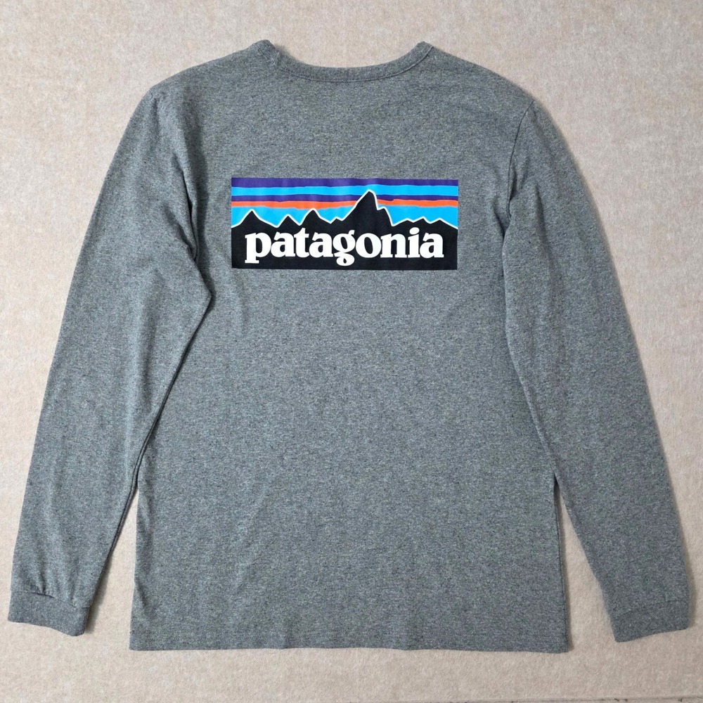 Patagonia Mens P-6 Logo Long Sleeve Responsibili-Tee Shirt Sz XS Hiking Gorpcore